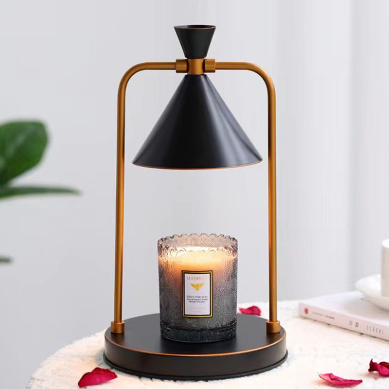 Aromatherapy desktop retro melting candle simple desk lamp bedroom dimmable melting wax lamp iron art fragrance night light