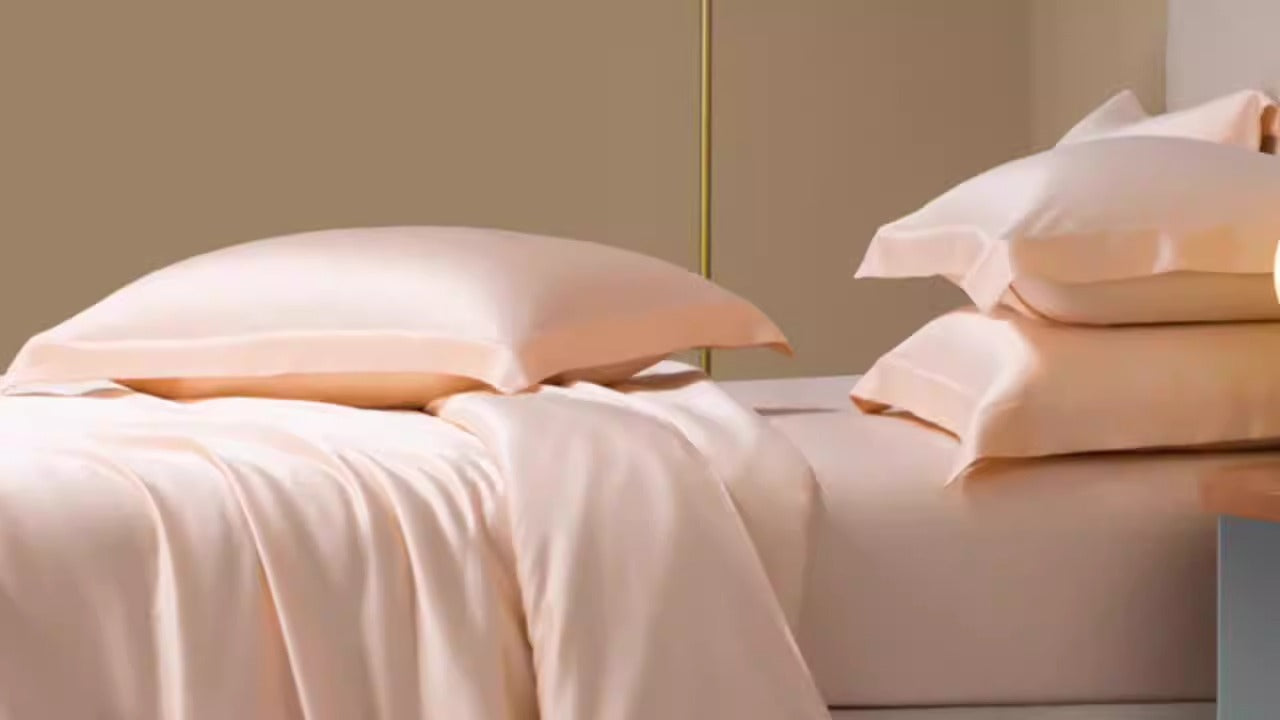 120 Lanjing Heavenly Silk Bedding Set with Four Pieces of Ice Silk Bed Sheet and Duvet Cover