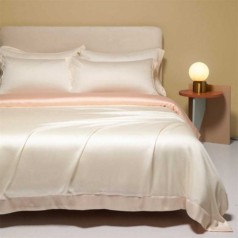 120 Lanjing Heavenly Silk Bedding Set with Four Pieces of Ice Silk Bed Sheet and Duvet Cover