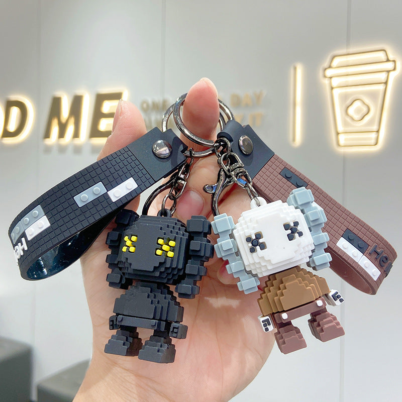 Building Blocks Cartoon Kaws Doll Key Chain Cute Couple Jewelry Key Pendant Bag Pendant Doll Key Chain