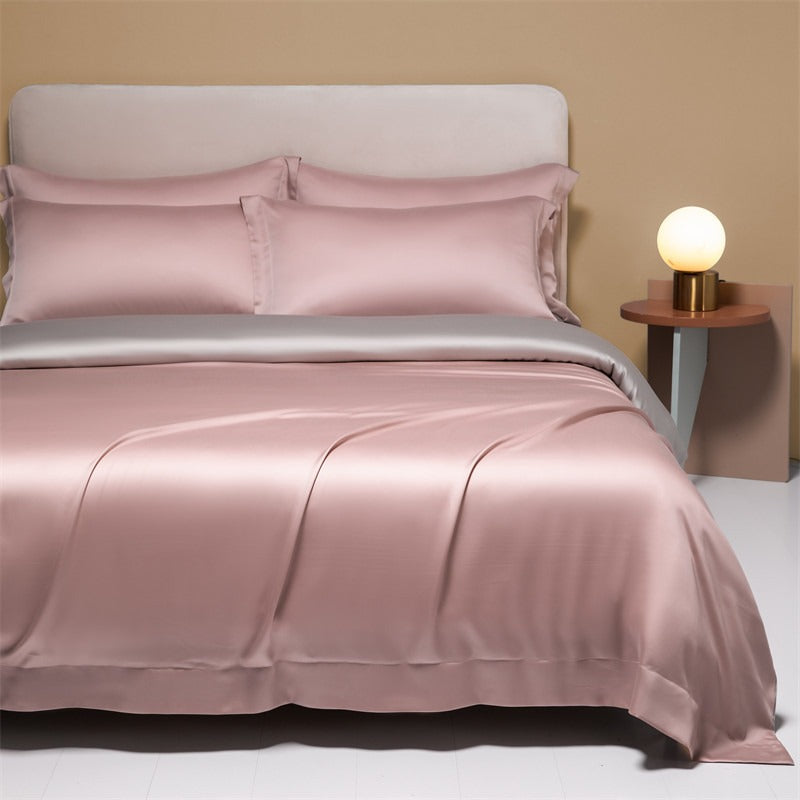 120 Lanjing Heavenly Silk Bedding Set with Four Pieces of Ice Silk Bed Sheet and Duvet Cover