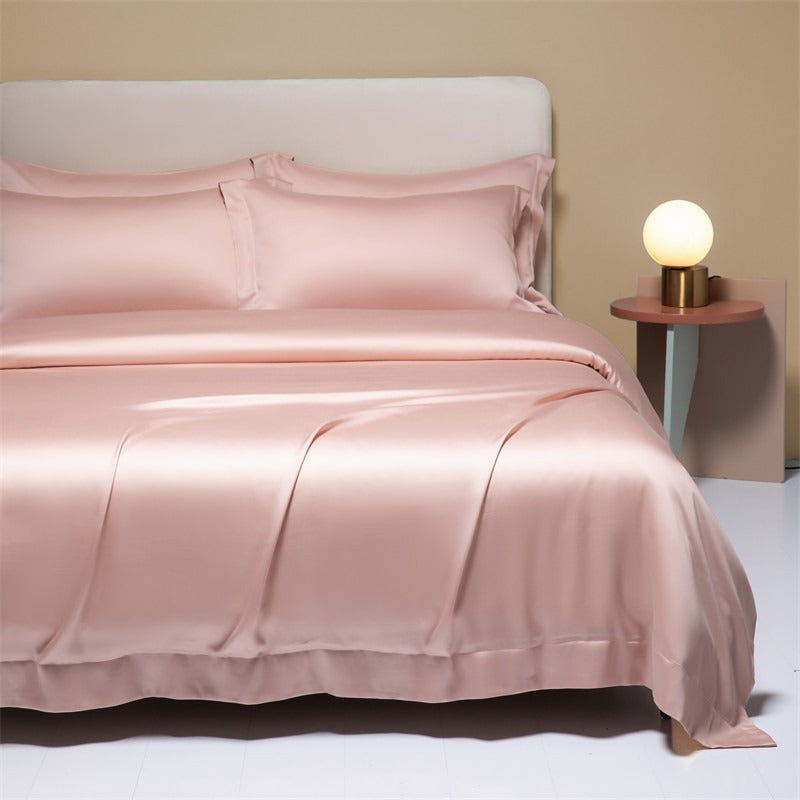 120 Lanjing Heavenly Silk Bedding Set with Four Pieces of Ice Silk Bed Sheet and Duvet Cover