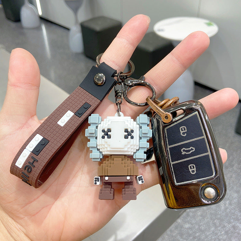 Building Blocks Cartoon Kaws Doll Key Chain Cute Couple Jewelry Key Pendant Bag Pendant Doll Key Chain