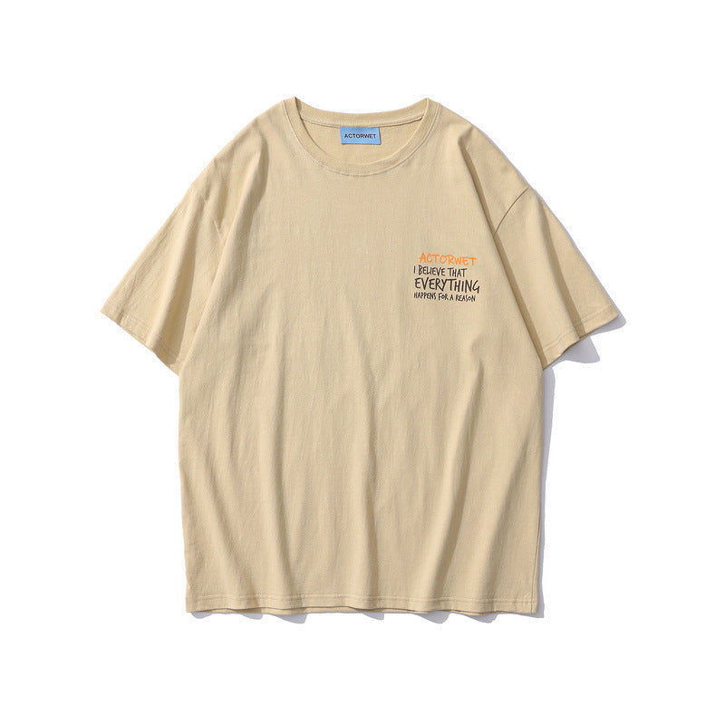 Men's Loose Printed Short Sleeve T-Shirt Top