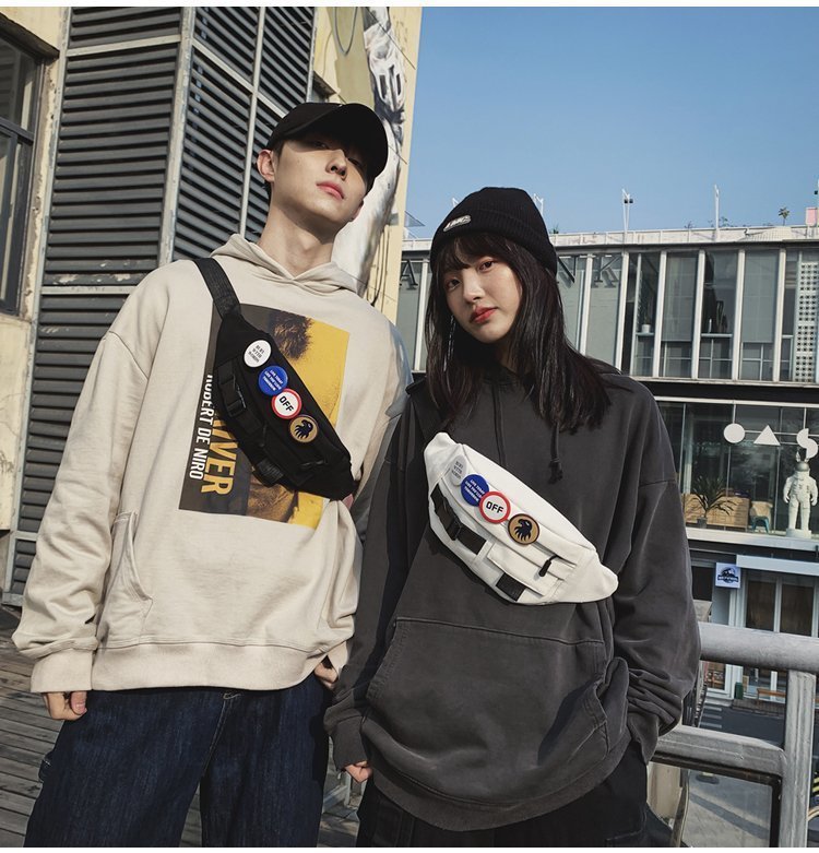 Wind Retro Tooling Style Personality Letter Badge Male And Female Student Chest Bag