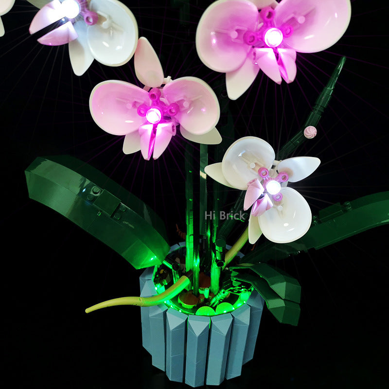 Building block lighting compatible with LEGO 10311 orchid green plant bonsai IDEAS remote control LED light