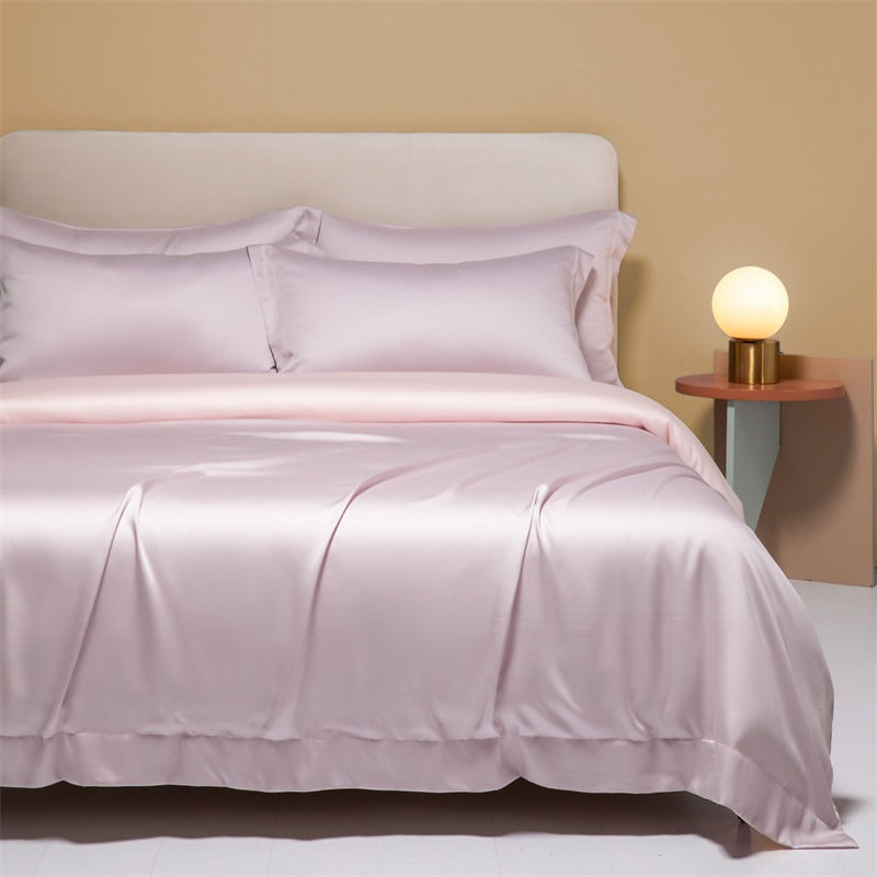 120 Lanjing Heavenly Silk Bedding Set with Four Pieces of Ice Silk Bed Sheet and Duvet Cover