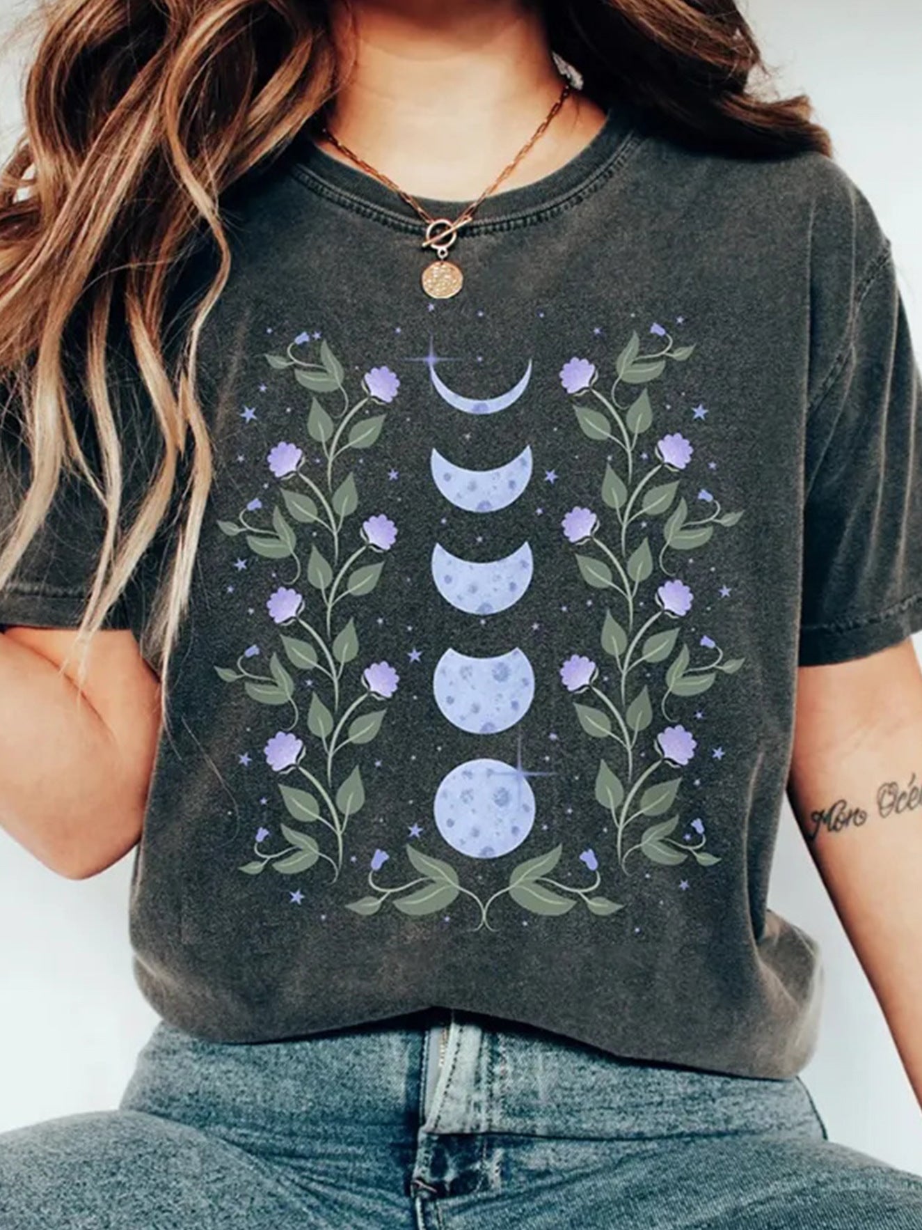 Women's Moon Digital Printed Casual Short-sleeved T-shirt