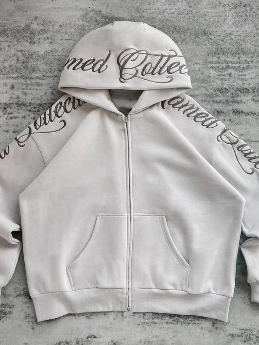 Men's Embroidered Letter Long Sleeve Hoodie