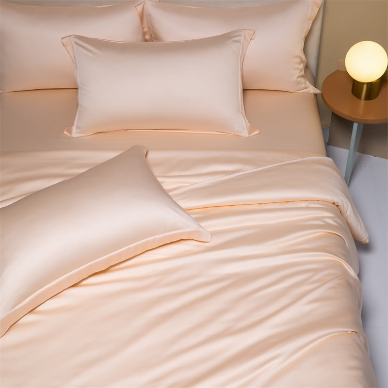 120 Lanjing Heavenly Silk Bedding Set with Four Pieces of Ice Silk Bed Sheet and Duvet Cover