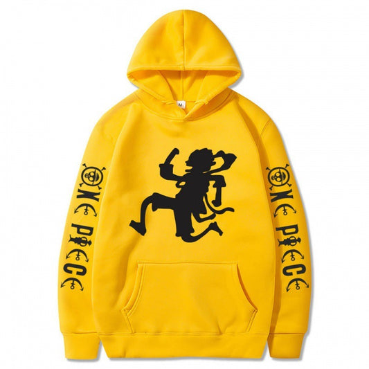One Piece Pirate King Nika Luffy Shadow Pullover Hoodie with Plush Men's and Women's Coat Sweater