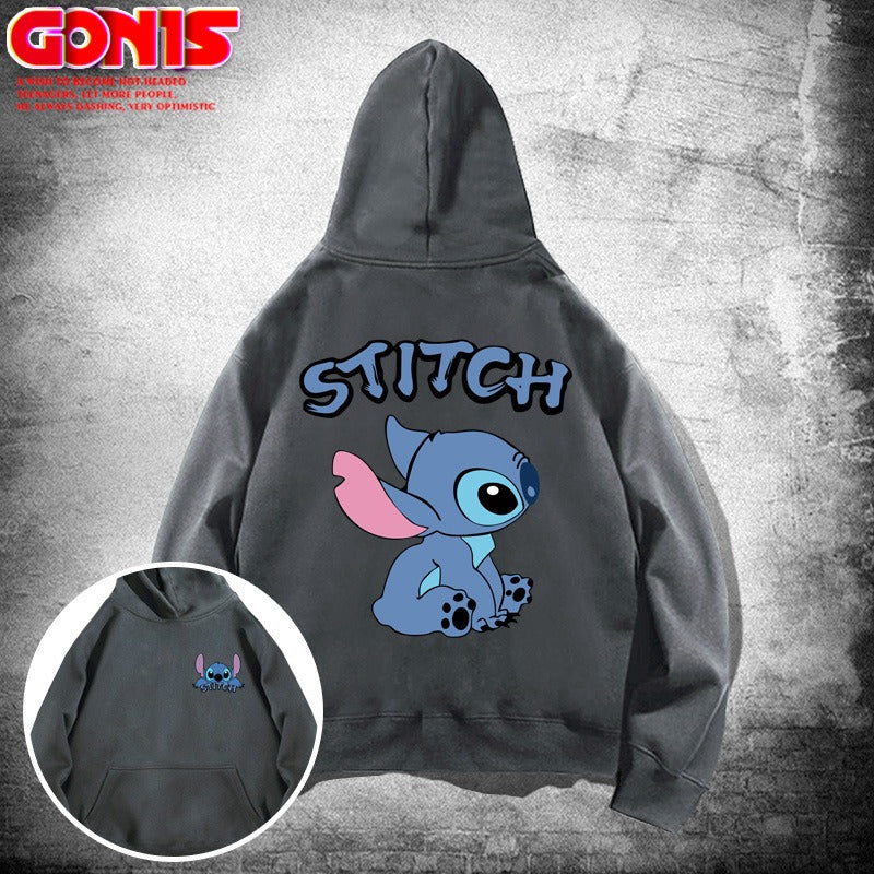 Y Stitzer Hooded Sweater for Men and Women Spring and Autumn Japanese Cartoon Anime Loose Shoulder Couple