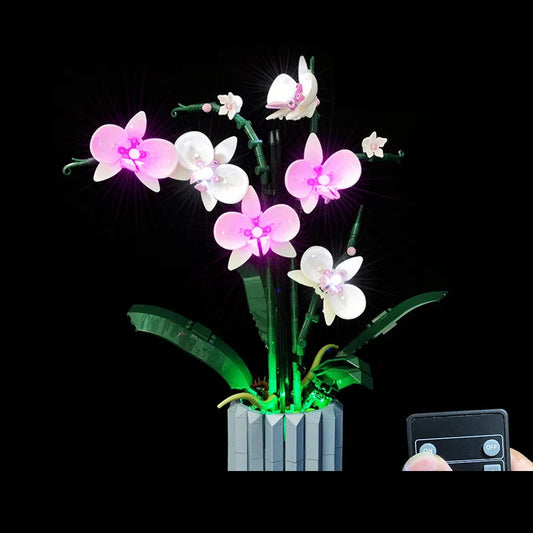 Building block lighting compatible with LEGO 10311 orchid green plant bonsai IDEAS remote control LED light