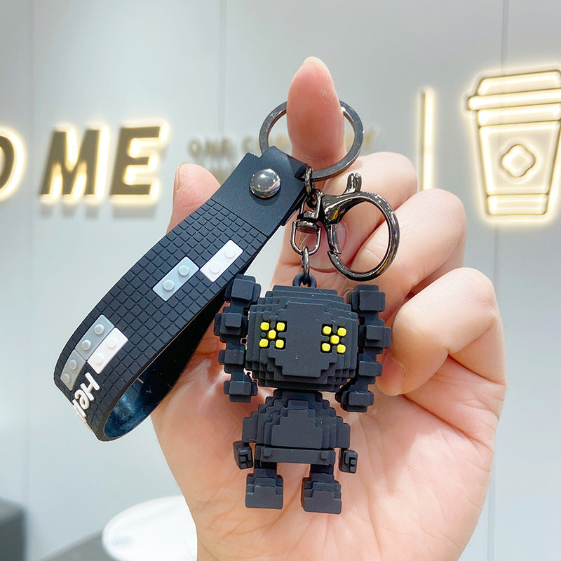 Building Blocks Cartoon Kaws Doll Key Chain Cute Couple Jewelry Key Pendant Bag Pendant Doll Key Chain