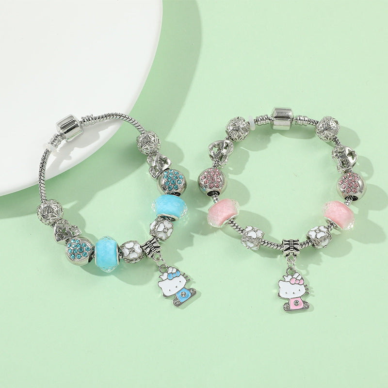 Cross-border Anime SpongeBob SquarePants DIY Beaded Bracelet with Loose Beads for Customizable Jewelry Accessories