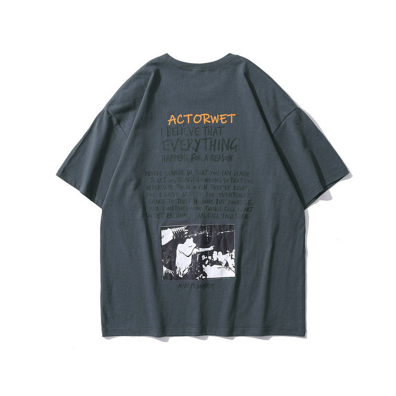 Men's Loose Printed Short Sleeve T-Shirt Top