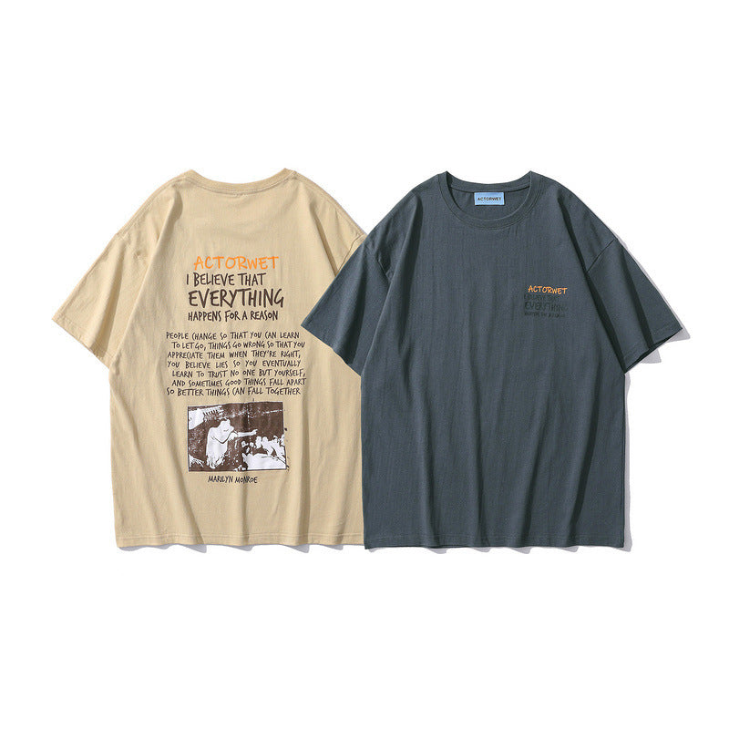 Men's Loose Printed Short Sleeve T-Shirt Top